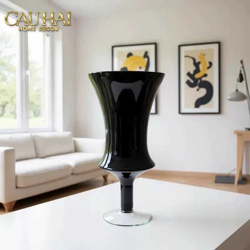 Maison Couture - Bình Hoa Thuỷ Tinh Colonne Noire Lacquered Glaze Vases-CẬU HAI HOME DECOR