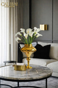 Maison Couture - Bình Hoa Thuỷ Tinh Mạ Vàng Calice d’Or Lacquered 40-CẬU HAI HOME DECOR