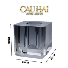 Maison Couture - Bình Lọ Hoa Pha Lê Lập Phương Savoir Ambre Cube Vase – Modern Cristalleries Block 10x10x10-CẬU HAI HOME DECOR