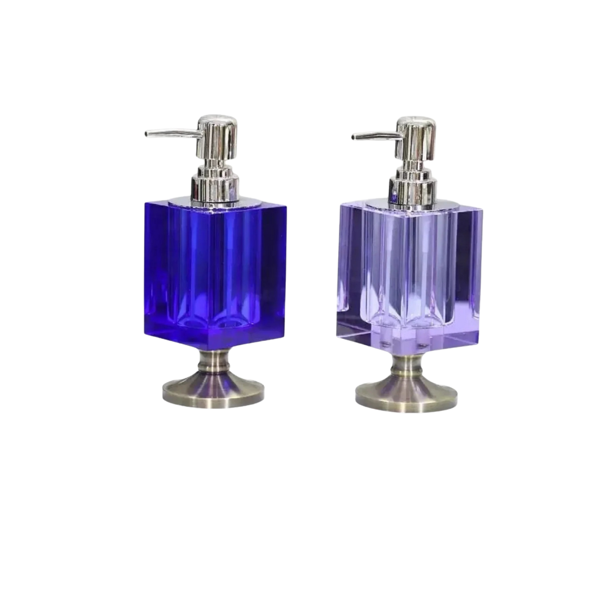 Maison Couture – Chai Kit Lotion Deepsea Blue Cristalleries Cube Impérial Vanities 8.5x7x19.5 220Ml-PHỤ KIỆN NHÀ TẮM-Đối tác tại Trung Quốc theo từng đơn đặt hàng-CẬU HAI HOME DECOR