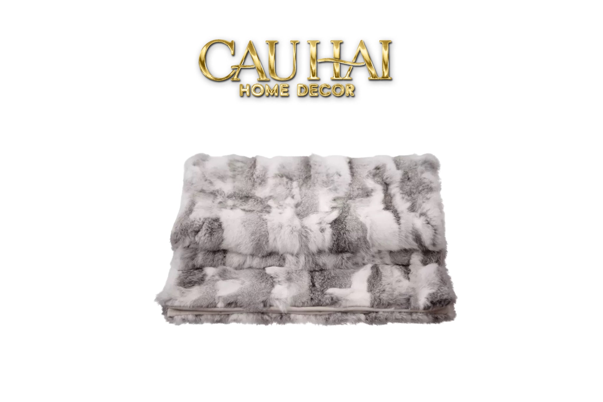 Maison Couture - Chăn Lông Thỏ - La Neige Royal Lapin - Arctic Grey Lux Fur Blanket 50x110 - CẬU HAI HOME DECOR