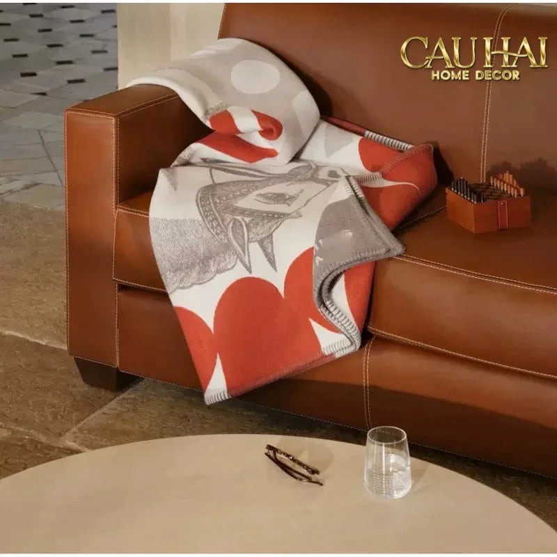 Maison Couture - Chăn Sofa Rouge l Velour Équestre Médaillon Velvet Blanket 150-CHĂN SOFA-CẬU HAI HOME DECOR