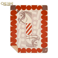 Maison Couture - Chăn Sofa Rouge l Velour Équestre Médaillon Velvet Blanket 150-CHĂN SOFA-CẬU HAI HOME DECOR