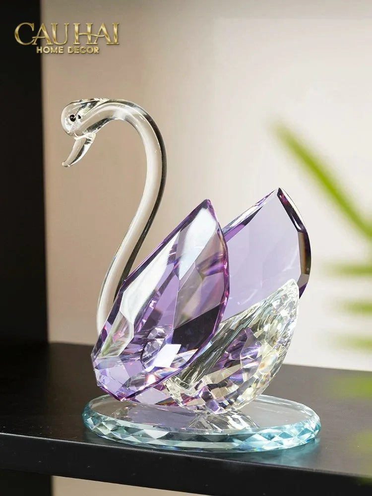 Maison Couture - Đế Đỡ Rượu Thiên Nga Pha Lê Cao Cấp Critalleries Divinity Swan Wine Holder 20x28-Bar Cart-CẬU HAI HOME DECOR