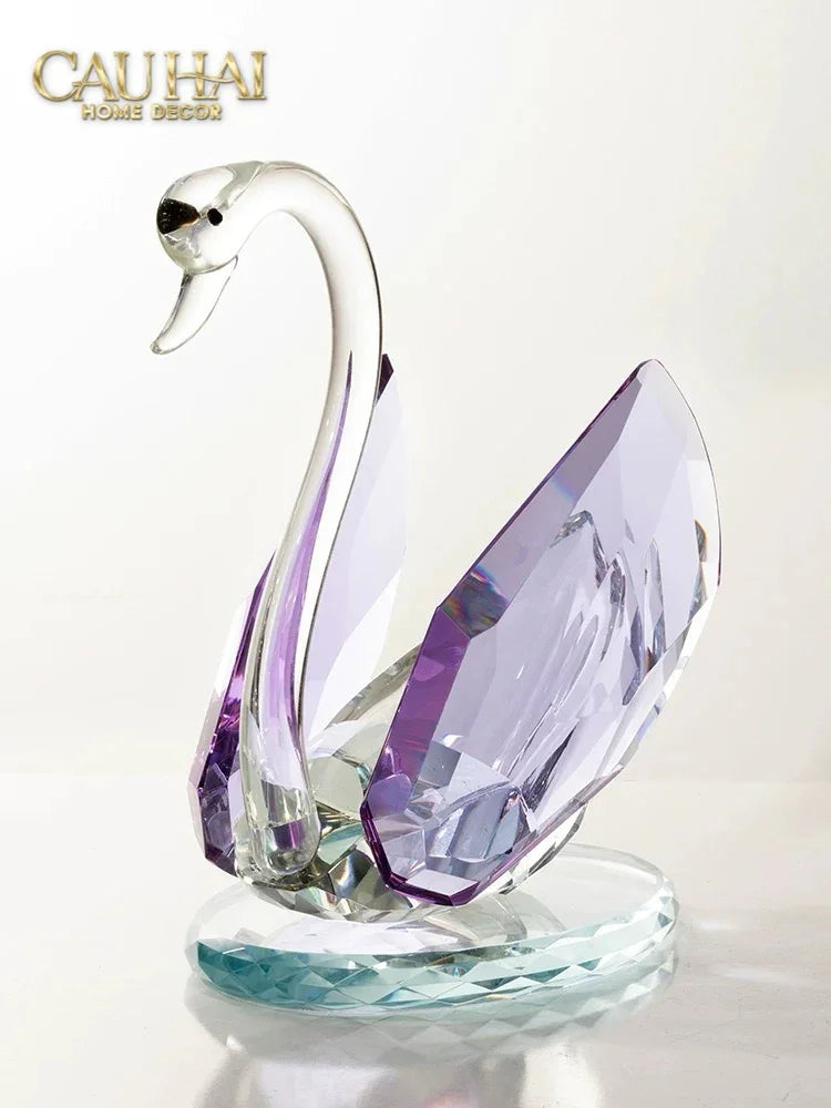 Maison Couture - Đế Đỡ Rượu Thiên Nga Pha Lê Cao Cấp Critalleries Divinity Swan Wine Holder 20x28-Bar Cart-CẬU HAI HOME DECOR