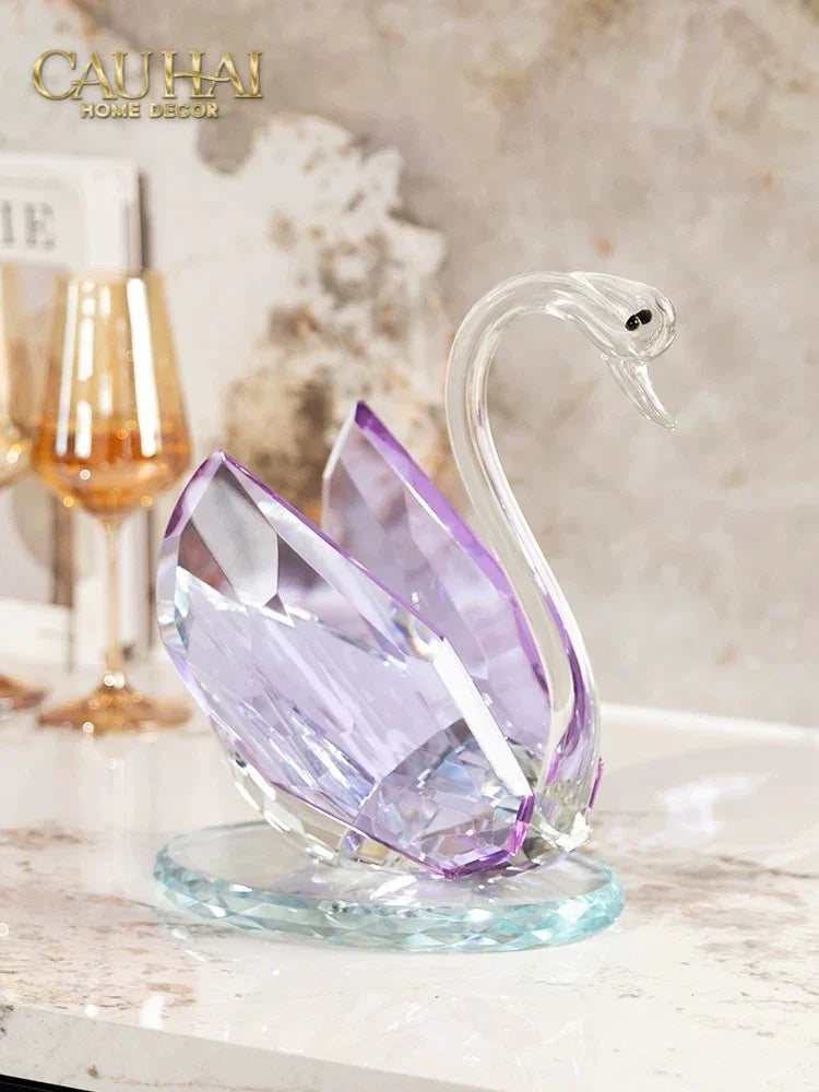 Maison Couture - Đế Đỡ Rượu Thiên Nga Pha Lê Cao Cấp Critalleries Divinity Swan Wine Holder 20x28-Bar Cart-CẬU HAI HOME DECOR