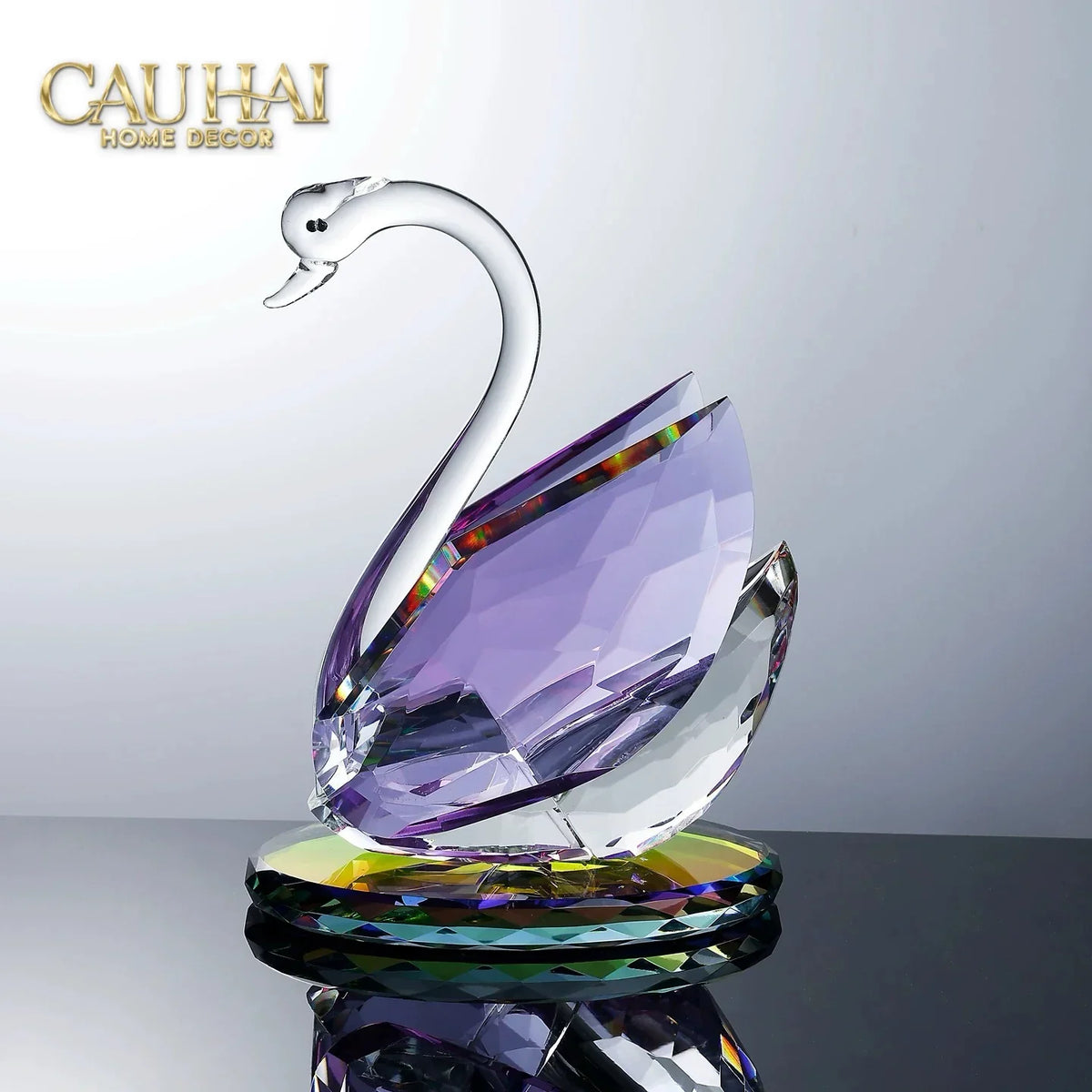 Maison Couture - Đế Đỡ Rượu Thiên Nga Pha Lê Cao Cấp Critalleries Divinity Swan Wine Holder 20x28-Bar Cart-CẬU HAI HOME DECOR