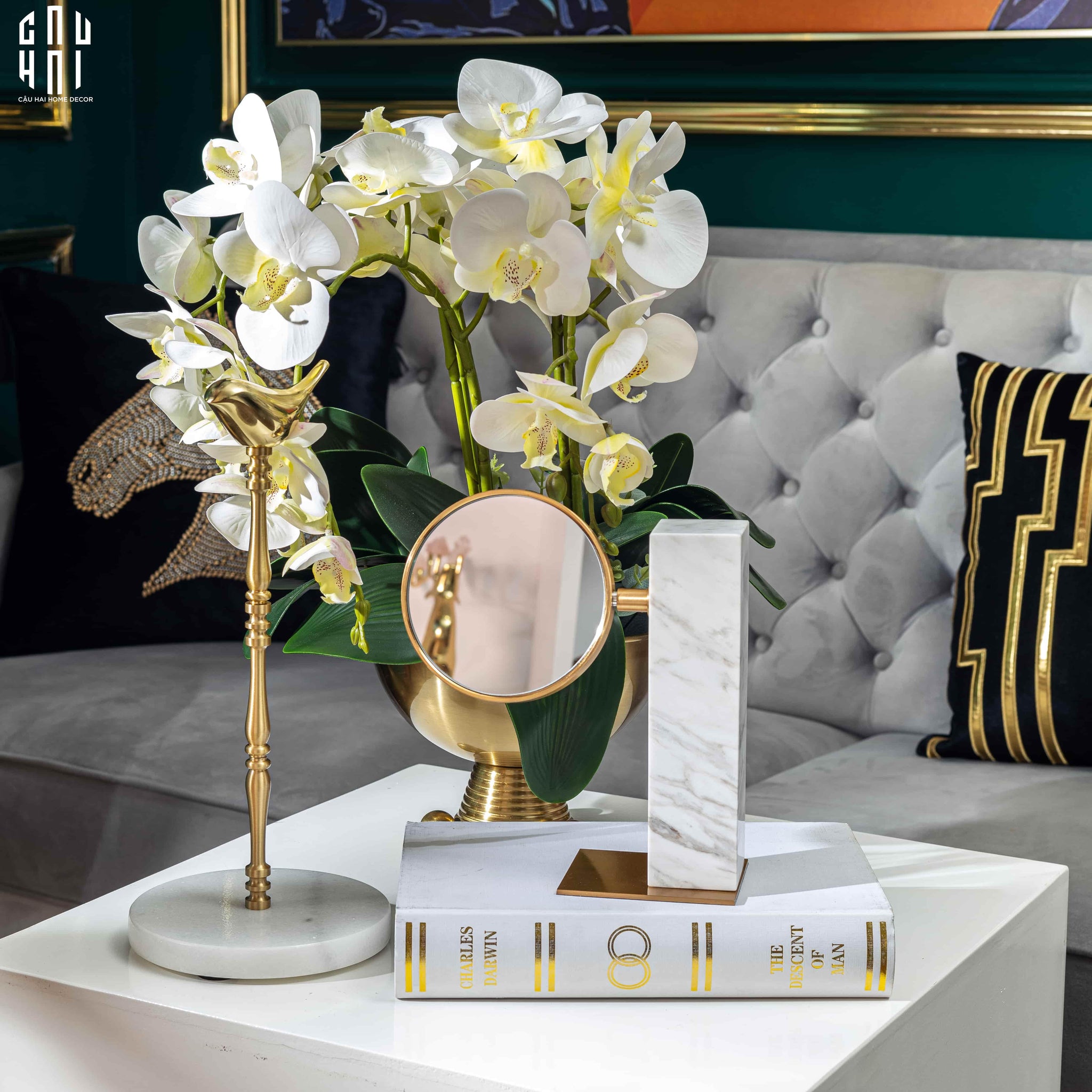 Maison Couture - Đế Giấy Brasson Bird Aureate Blanche Marbre Petite Oiseau - CẬU HAI HOME DECOR