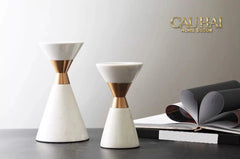 Maison Couture - Đế Nến Đá Marble - Ivory Marbre D’Or Candle Holder (Tặng Nến)-ĐÈN TRANG TRÍ-CẬU HAI HOME DECOR