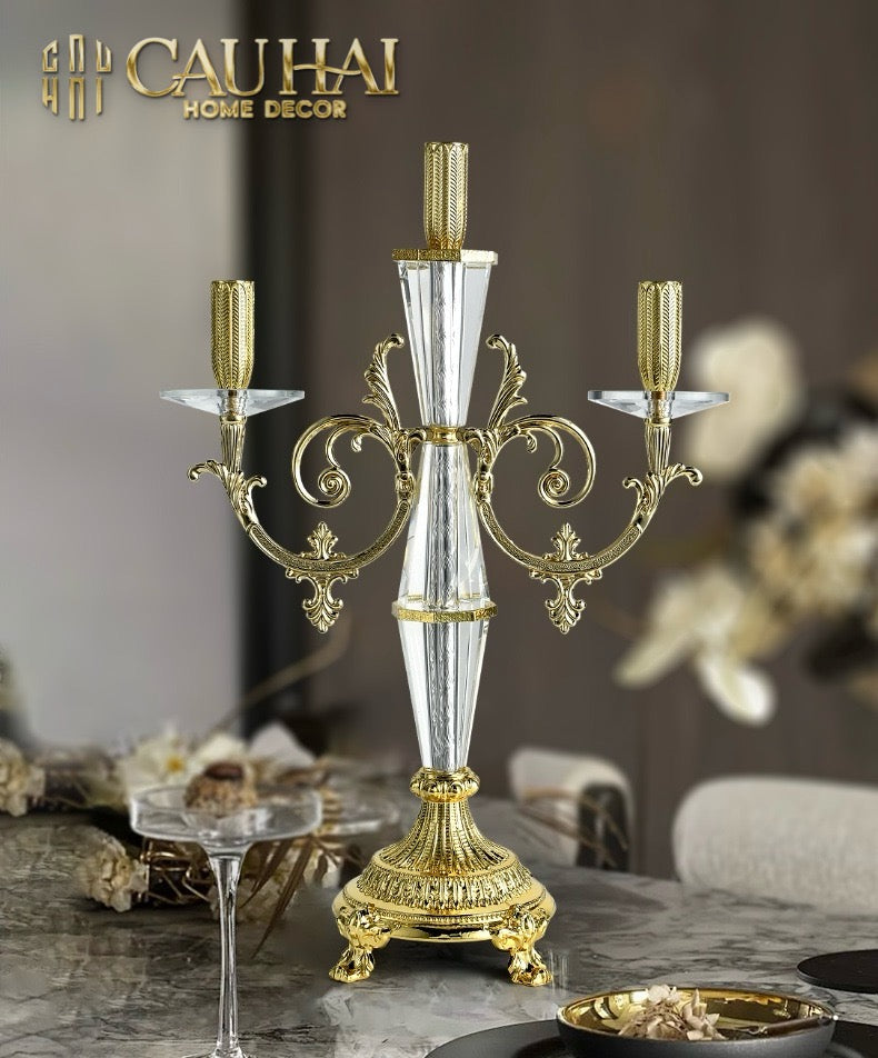 Maison Couture - Đế Nến Pha Lê Cristalleries Versailles Chanderlier H47-ĐẾ NẾN-CẬU HAI HOME DECOR