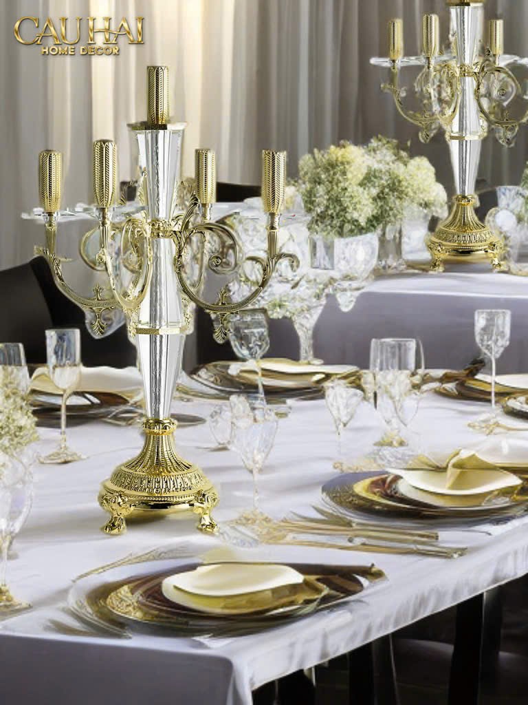 Maison Couture - Đế Nến Pha Lê Cristalleries Versailles Chanderlier H47-ĐẾ NẾN-CẬU HAI HOME DECOR