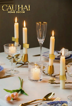 Maison Couture - Đế Nến Trang Trí Đồng Nhánh Olive - Indira Atélier Centerpiece Candle Holders D44x9-ĐẾ NẾN-CẬU HAI HOME DECOR