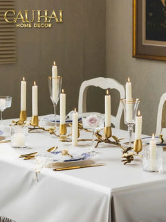 Maison Couture - Đế Nến Trang Trí Đồng Nhánh Olive - Indira Atélier Centerpiece Candle Holders D44x9-ĐẾ NẾN-CẬU HAI HOME DECOR