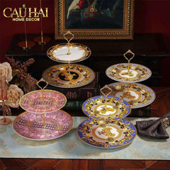 Maison Couture - Đĩa 2 Tầng Black Barocco Prestige Gala VS Étagère-CẬU HAI HOME DECOR