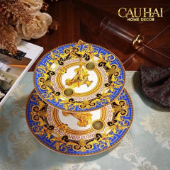 Maison Couture - Đĩa 2 Tầng Black Barocco Prestige Gala VS Étagère-CẬU HAI HOME DECOR