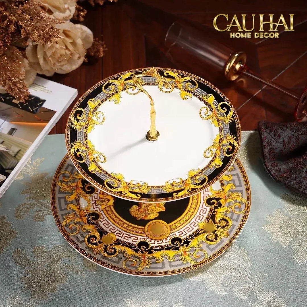 Maison Couture - Đĩa 2 Tầng Black Barocco Prestige Gala VS Étagère-SET CHÉN DĨA-CẬU HAI HOME DECOR