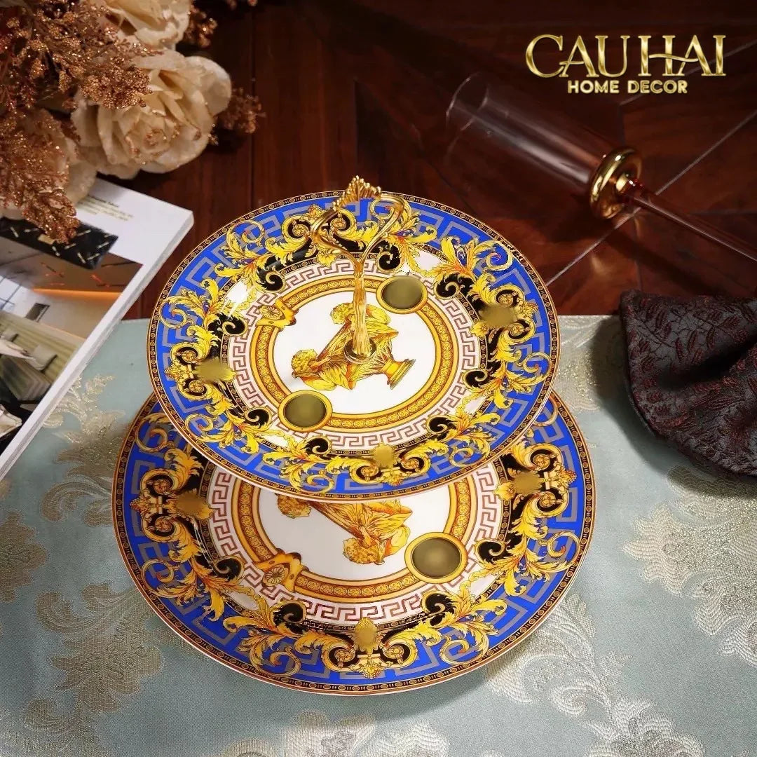 Maison Couture - Đĩa 2 Tầng Black Barocco Prestige Gala VS Étagère-SET CHÉN DĨA-CẬU HAI HOME DECOR