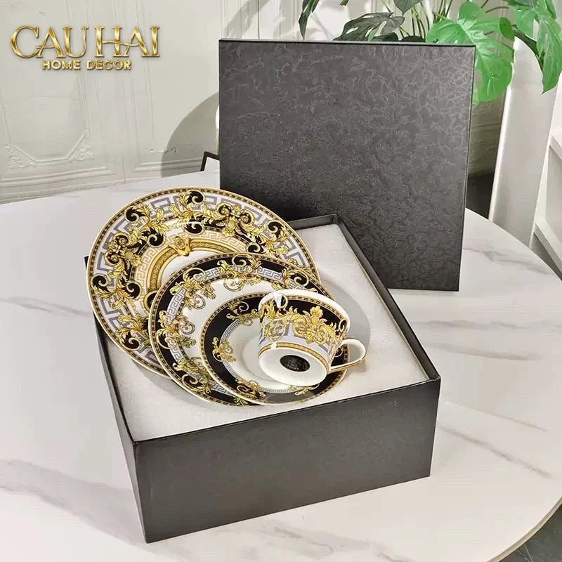 Maison Couture - Đĩa 2 Tầng Black Barocco Prestige Gala VS Étagère-SET CHÉN DĨA-CẬU HAI HOME DECOR