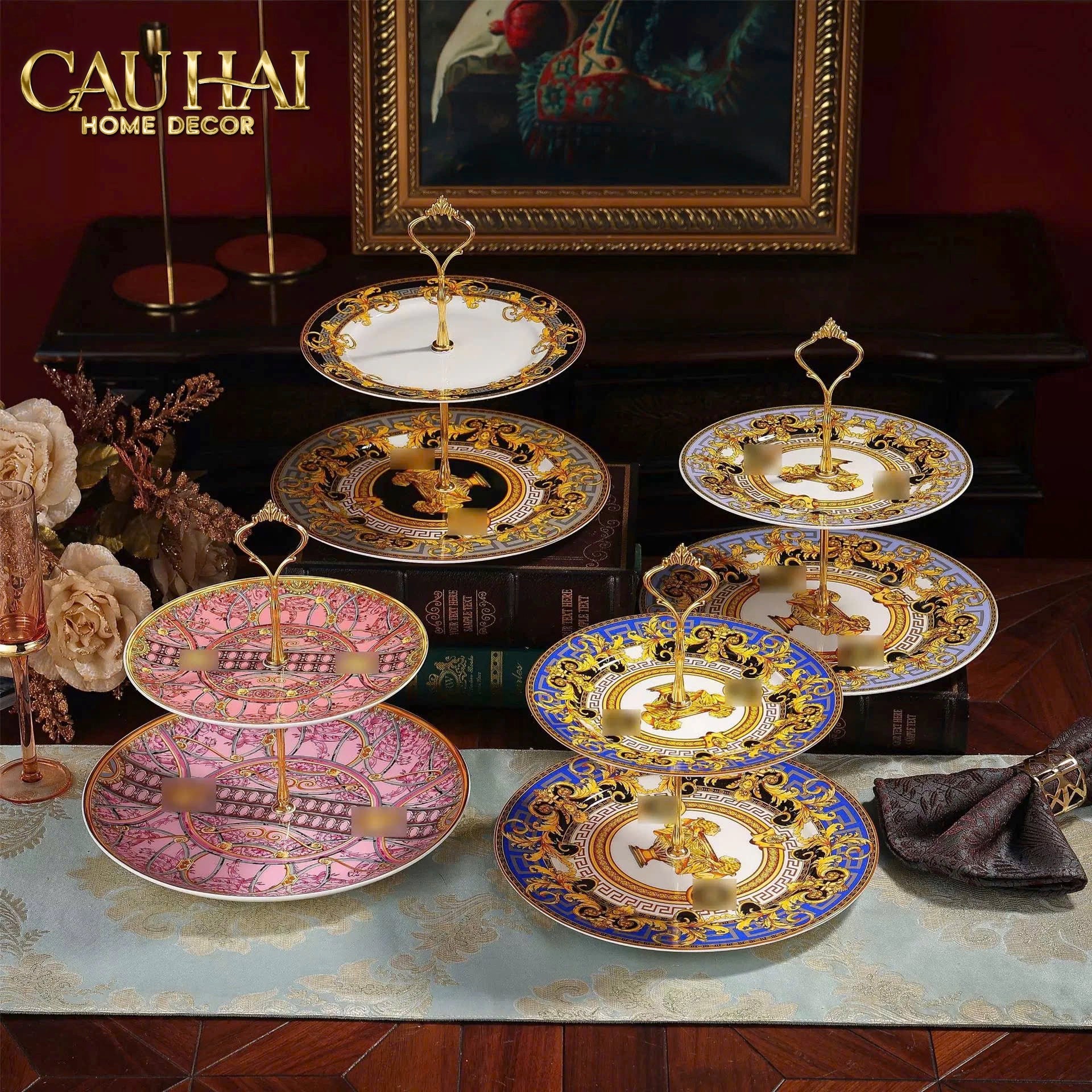 Maison Couture - Đĩa 2 Tầng Black Baroque Prestige Gala Ver.S Étagère - CẬU HAI HOME DECOR