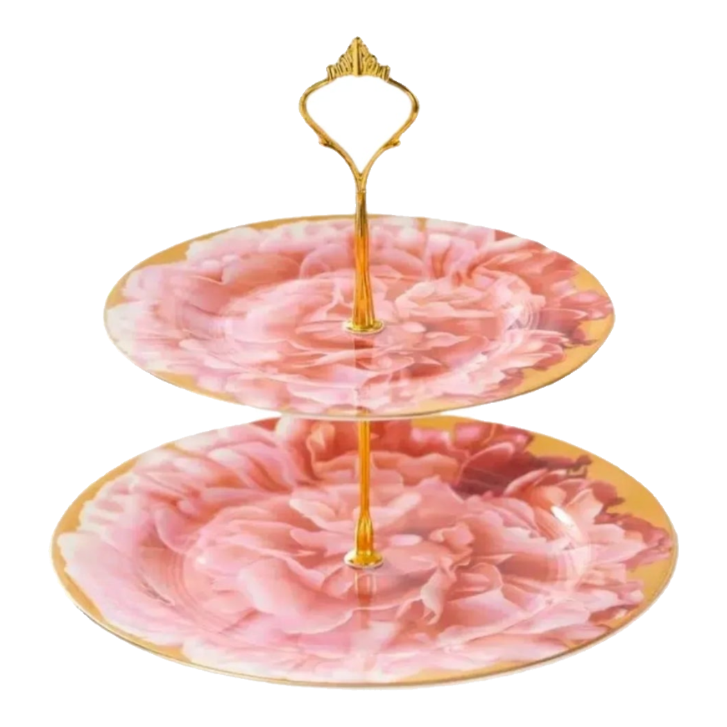 Maison Couture - Đĩa 2 Tầng DO Pivoine Rosée Impériale - Deux Niveaux