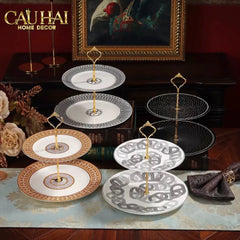 Maison Couture - Đĩa 2 Tầng Helios Étagère Mosaïque Graphique - Deux Niveaux-SET CHÉN DĨA-CẬU HAI HOME DECOR