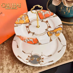 Maison Couture - Đĩa 2 Tầng La Selle Royale Orange Harnais Étagère - Deux Niveaux-SET CHÉN DĨA-CẬU HAI HOME DECOR