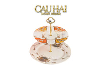 Maison Couture - Đĩa 2 Tầng La Selle Royale Orange Harnais Étagère - Deux Niveaux-SET CHÉN DĨA-CẬU HAI HOME DECOR