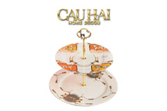 Maison Couture - Đĩa 2 Tầng La Selle Royale Orange Harnais Étagère - Deux Niveaux-SET CHÉN DĨA-CẬU HAI HOME DECOR