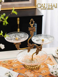 Maison Couture - Đĩa 3 Tầng Présentoir à Raisin Triptyque Niveaux Ritual Of Dionysus Centerpiece H48-CẬU HAI HOME DECOR