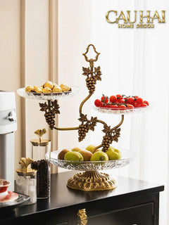 Maison Couture - Đĩa 3 Tầng Présentoir à Raisin Triptyque Niveaux Ritual Of Dionysus Centerpiece H48-CẬU HAI HOME DECOR
