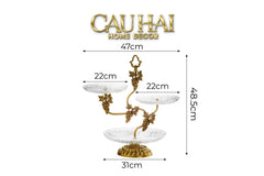Maison Couture - Đĩa 3 Tầng Présentoir à Raisin Triptyque Niveaux Ritual Of Dionysus Centerpiece H48-CẬU HAI HOME DECOR