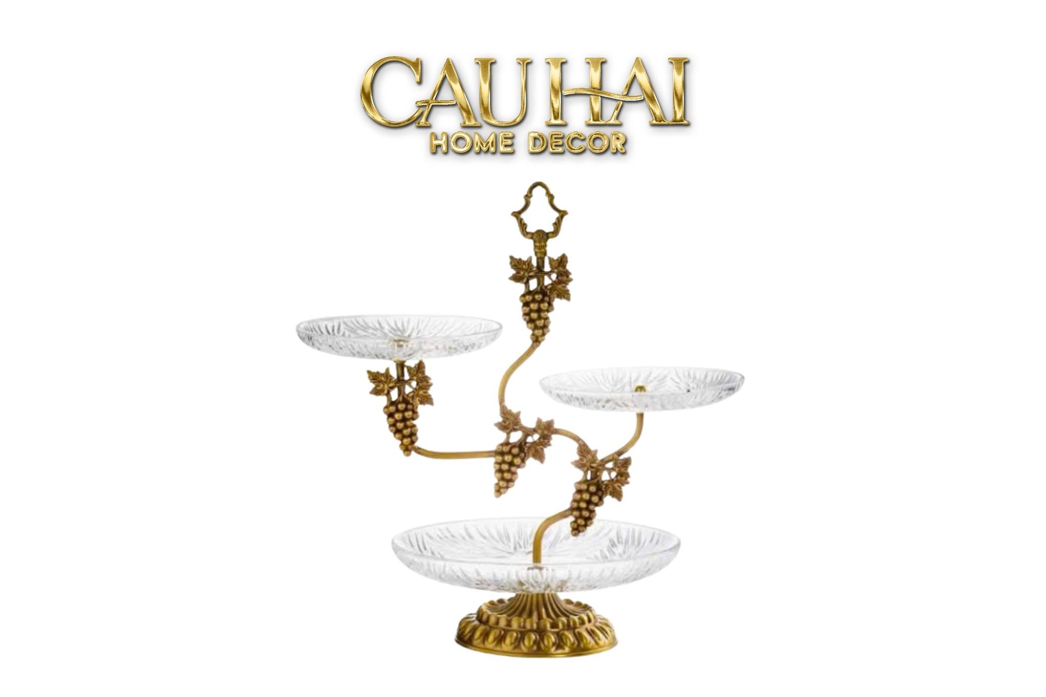 Maison Couture - Đĩa 3 Tầng Présentoir à Raisin Triptyque Niveaux Ritual Of Dionysus Centerpiece H48-CẬU HAI HOME DECOR