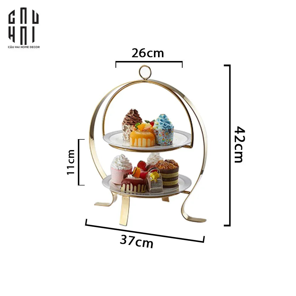 Maison Couture - Đĩa Bánh 2 Tầng Gordon Étagère 37x42-CẬU HAI HOME DECOR