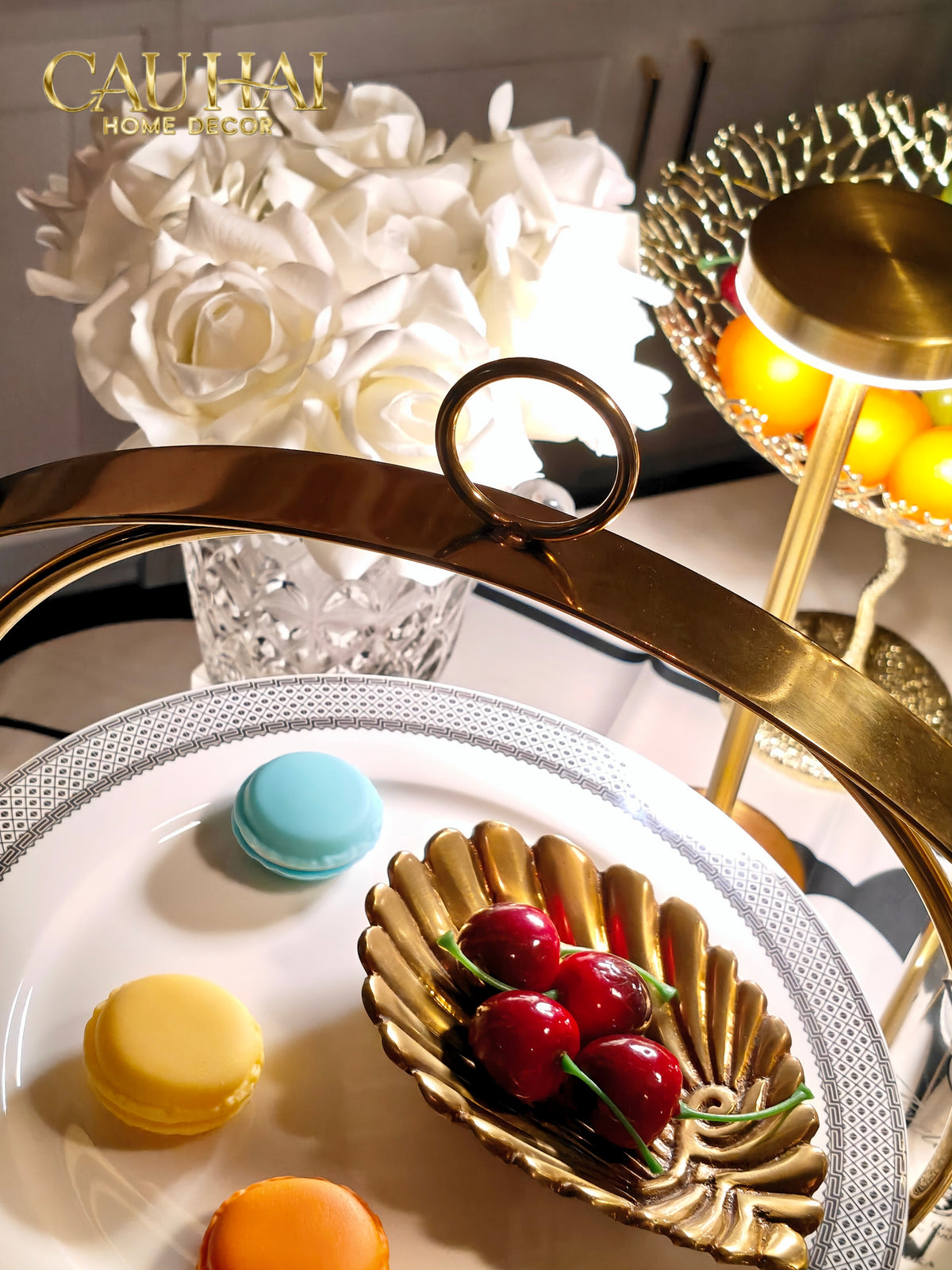 Maison Couture - Đĩa Bánh 2 Tầng Gordon Étagère 37x42-SET CHÉN DĨA-Đối tác tại Trung Quốc theo từng đơn đặt hàng-CẬU HAI HOME DECOR