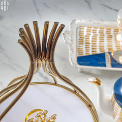 Maison Couture - Đĩa Bánh 3 Tầng Golden Cage Étagère Trois Niveaux 27x51-Đĩa Trái Cây-CẬU HAI HOME DECOR