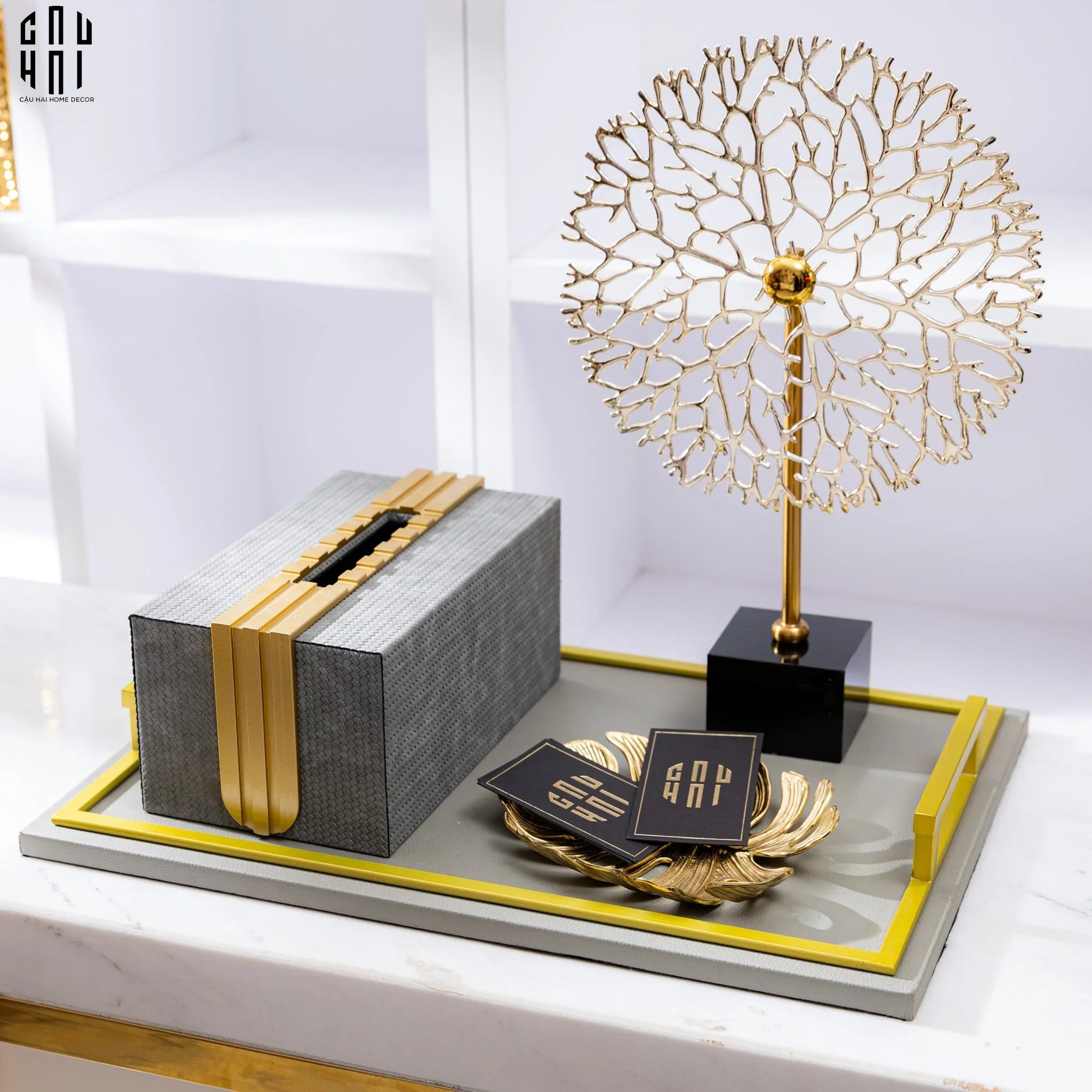 Maison Couture - Đĩa Đồng Brasson Tropical Leaf-SET CHÉN DĨA-CẬU HAI HOME DECOR