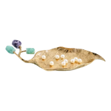 Maison Couture - Đĩa Chiếc Lá Đồng Đá Thạch Anh Lusso Gemstone Brasson Plateau D27x17-SET CHÉN DĨA-Đối tác tại Trung Quốc theo từng đơn đặt hàng-CẬU HAI HOME DECOR