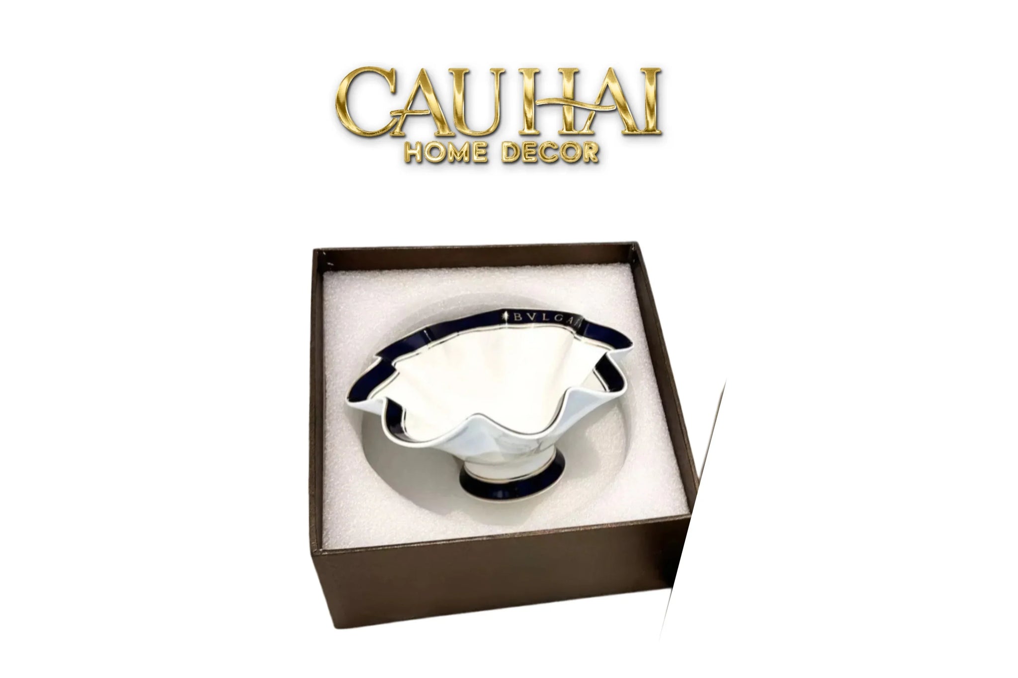 Maison Couture - Đĩa Trái Cây Belle Vie Luxe Blanc & Bleu Minuit Signature Fluid Plateau-CẬU HAI HOME DECOR