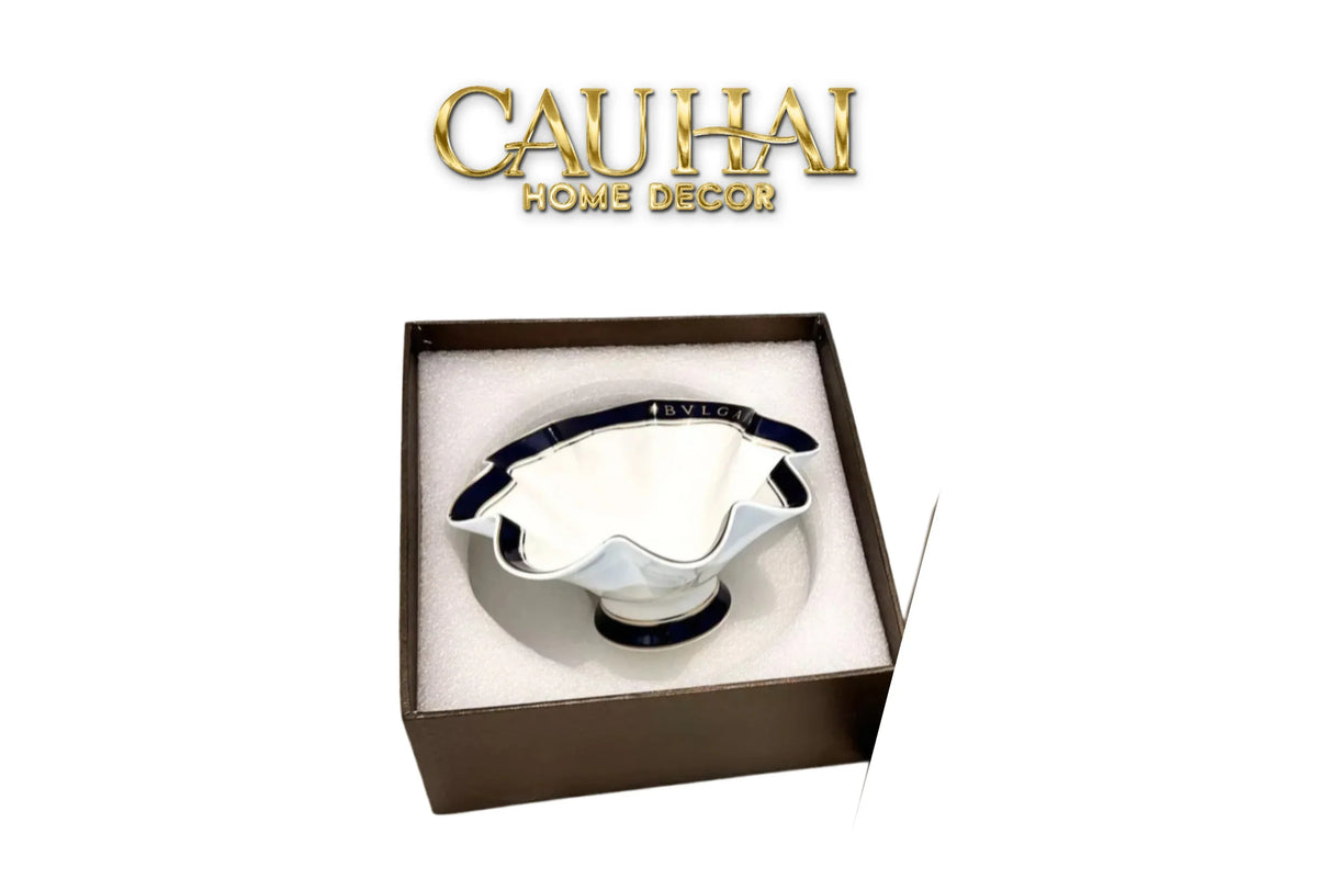 Maison Couture - Đĩa Trái Cây Belle Vie Luxe Blanc & Bleu Minuit Signature Fluid Plateau-SET CHÉN DĨA-CẬU HAI HOME DECOR