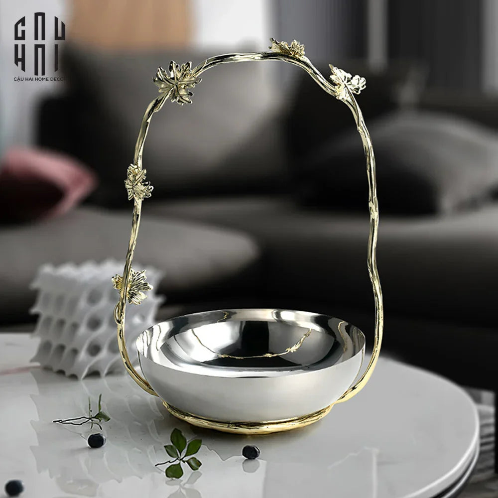 Maison Couture - Đĩa Trái Cây Elysian Platinum Canary In Bloom 22x33-LY THỦY TINH-CẬU HAI HOME DECOR