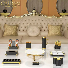 Maison Couture - Đĩa Trái Cây Khay Triptyque Golden Bamboo Decorative Trays-KHAY TRANG TRÍ-CẬU HAI HOME DECOR