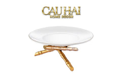Maison Couture - Đĩa Trái Cây Khay Triptyque Golden Bamboo Decorative Trays-CẬU HAI HOME DECOR