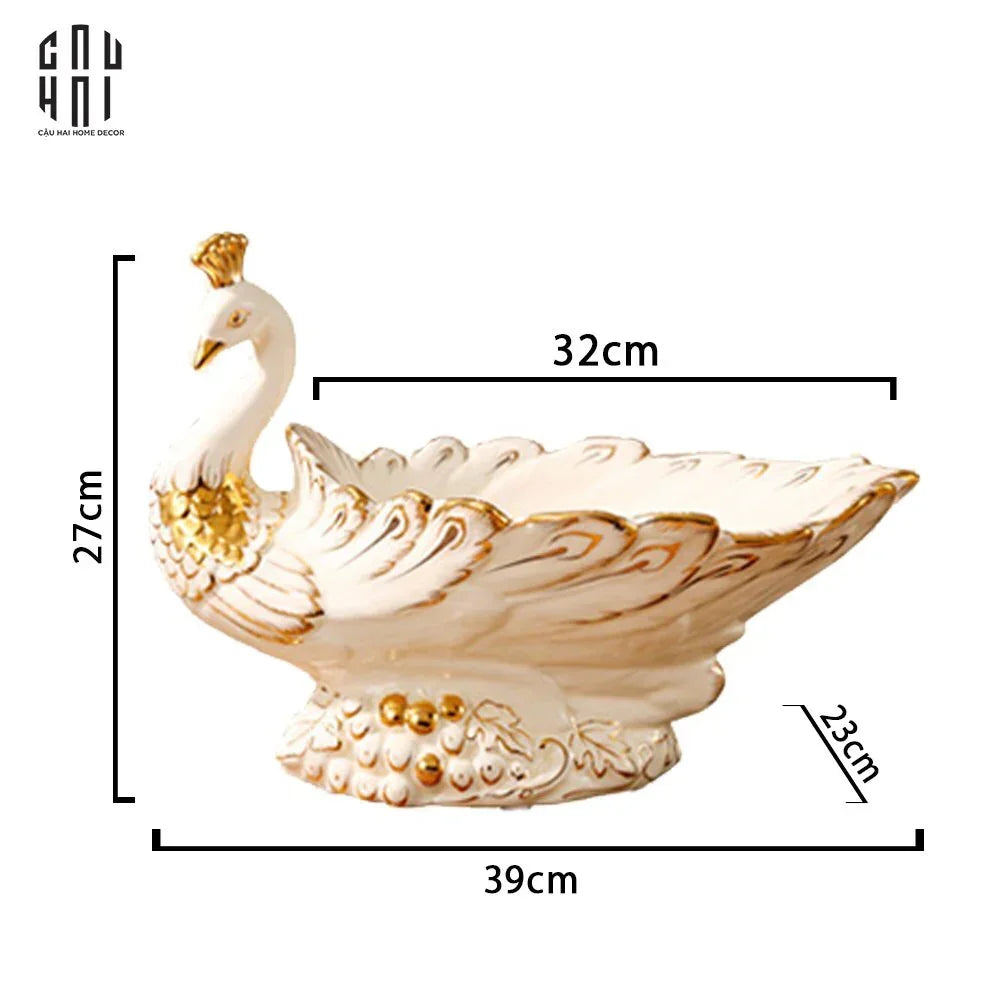 Maison Couture - Đĩa Trái Cây Khổng Tước Paon D'Ivoire Luxury Porcelain Plateau-SET CHÉN DĨA-CẬU HAI HOME DECOR