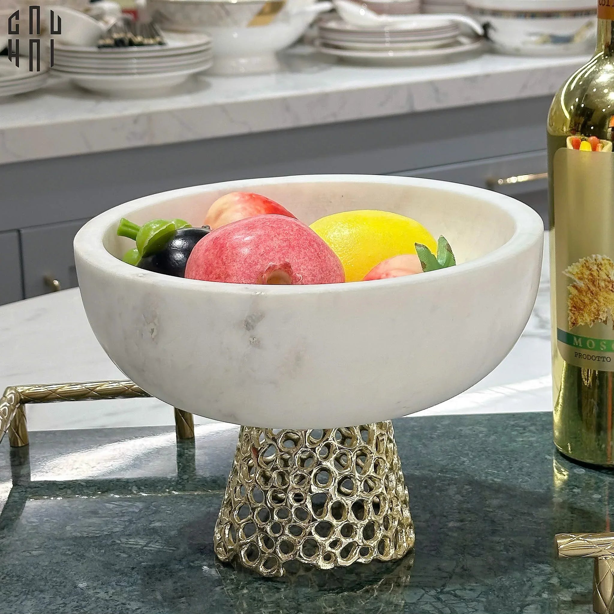 Maison Couture - Đĩa Trái Cây Marble Stone Fruit Bowl - Arthur Prime Size M 14x17-SET CHÉN DĨA-CẬU HAI HOME DECOR