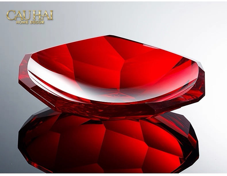 Maison Couture - Đĩa Trái Cây Pha Lê Cao Cấp Critalleries Crimson Peak Rouge Centerpiece Fruit Plateau D29-CẬU HAI HOME DECOR