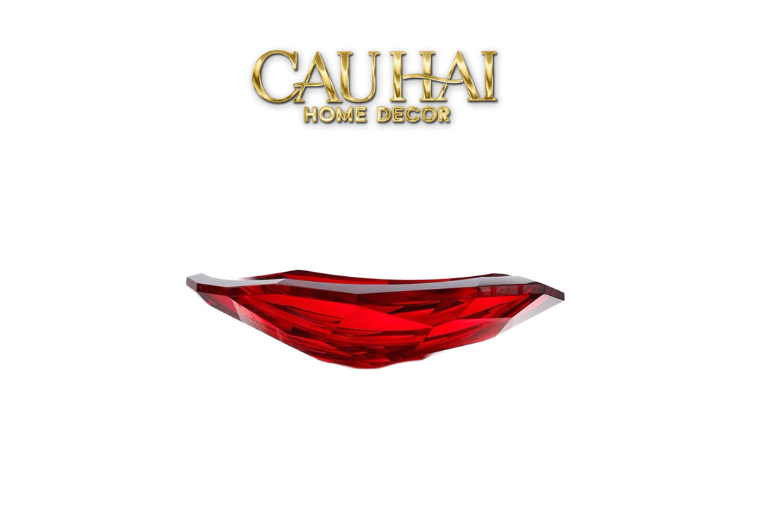 Maison Couture - Đĩa Trái Cây Pha Lê Cao Cấp Critalleries Crimson Peak Rouge Centerpiece Fruit Plateau D29-CẬU HAI HOME DECOR