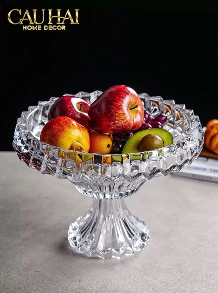 Maison Couture - Đĩa Trái Cây Pha Lê Lumière Couronne Cristalleries Fruit Bowl 22x30-Đĩa Trái Cây-Đối tác tại Trung Quốc theo từng đơn đặt hàng-CẬU HAI HOME DECOR