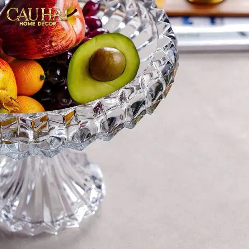 Maison Couture - Đĩa Trái Cây Pha Lê Lumière Couronne Cristalleries Fruit Bowl 22x30-Đĩa Trái Cây-Đối tác tại Trung Quốc theo từng đơn đặt hàng-CẬU HAI HOME DECOR
