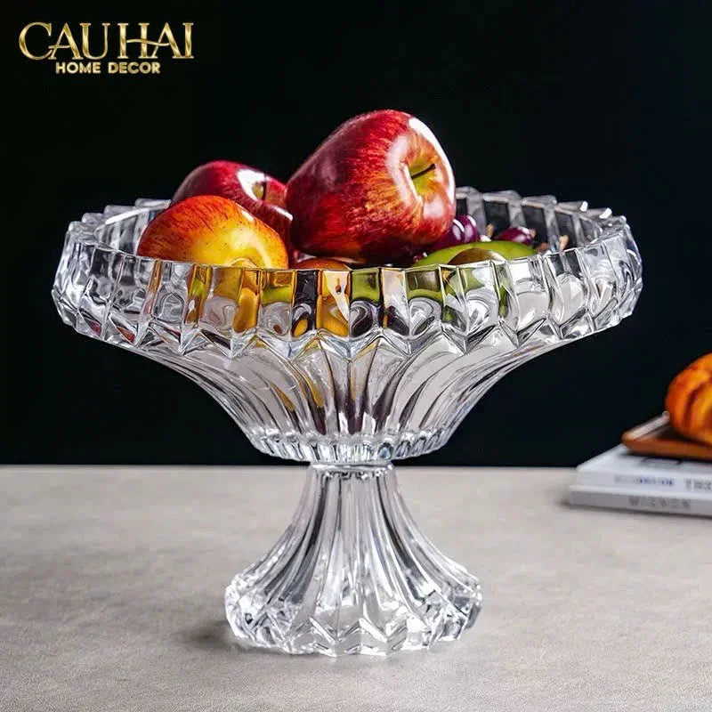 Maison Couture - Đĩa Trái Cây Pha Lê Lumière Couronne Cristalleries Fruit Bowl 22x30-Đĩa Trái Cây-Đối tác tại Trung Quốc theo từng đơn đặt hàng-CẬU HAI HOME DECOR