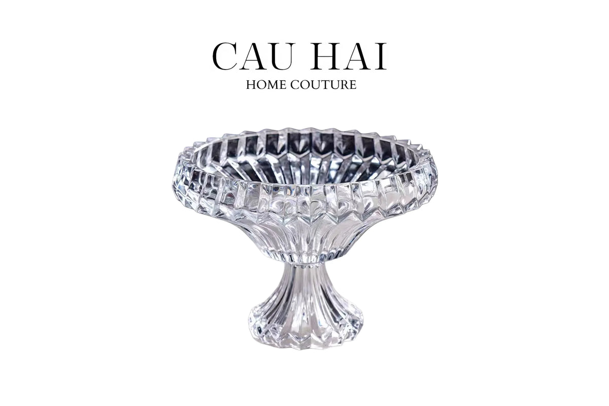 Maison Couture - Đĩa Trái Cây Pha Lê Lumière Couronne Cristalleries Fruit Bowl 22x30-Đĩa Trái Cây-Đối tác tại Trung Quốc theo từng đơn đặt hàng-CẬU HAI HOME DECOR